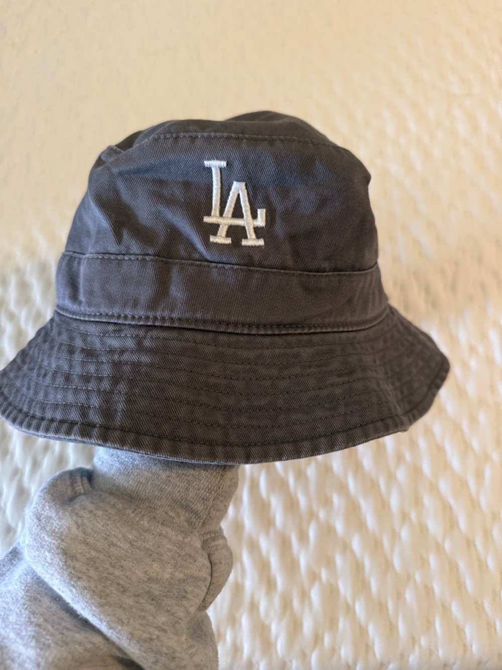 Los Angeles Dodgers one size fits all gray Bucket Hat with Embroidered LA Logo